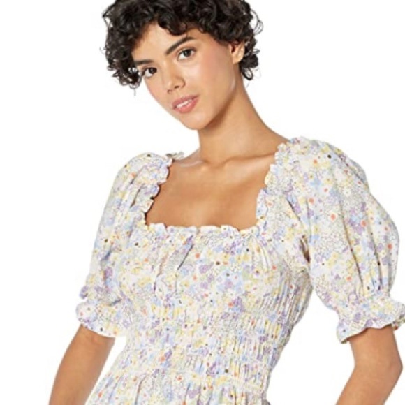 Levi's Women's Verenne Caitlyn Floral Cloud Dancer Cotton Mini Dress size XS new - Picture 5 of 7